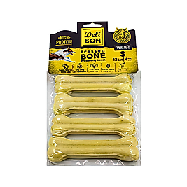 Deli Bon Gerçek Deriden Sütlü Press Kemik Köpek Ödülü 12 cm (4'lü)