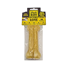Deli Bon Deri Natural Press Kemik Köpek Ödülü (15 cm)