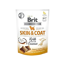 Brit Care Functional Snack Skin Coat Kril & Hindistan Cevizli Köpek Ödül Maması (150 g)