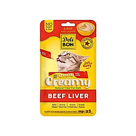 Delibon Creamy Dana Ciğerli Sıvı Kedi Ödül Maması (5 x 15 g)