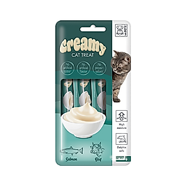 M-Pets Creamy Somonlu ve Biftek Etli Kedi Ödülü (4 x 15 g)