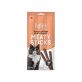 Reflex Plus Meaty Sticks Hindi Etli ve Kuzu Etli Yetişkin Kedi Ödülü (3 x 5 g)