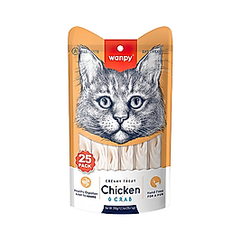 Wanpy Tavuk Etli ve Yengeç Etli Sıvı Kedi Ödül Maması (25 x 14 g)