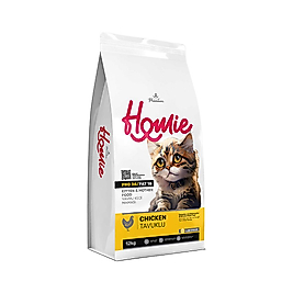 Homie Super Premium Düşük Tahıllı Anne & Yavru Tavuk Etli Yavru Kedi Maması (12 kg)