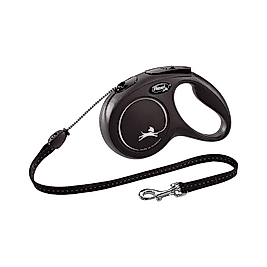 Flexi New Classic Siyah Otomatik İp Köpek Gezdirme Kayışı M (5 m)