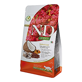 N&D Quinoa Skin & Coat Ringa Balıklı, Hindistan Cevizi & Zerdeçallı Yetişkin Kedi Maması (1,5 kg)
