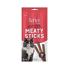 Reflex Plus Dana Etli ve Kuzu Etli Meaty Sticks Yetişkin Kedi Ödülü (3 x 5 g)
