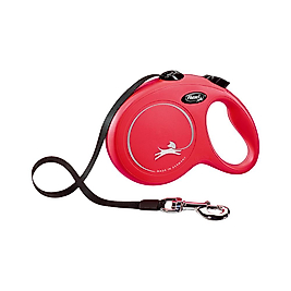 Flexi New Classic Large Kırmızı Şerit Otomatik Gezdirme Tasması (5 m)