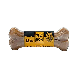 Deli Bon Gerçek Deriden Natural Pres Kemik Köpek Ödülü M (15 cm)