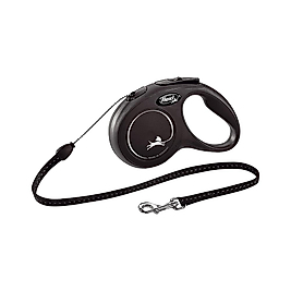 Flexi New Classic Otomatik İp Siyah Köpek Gezdirme Tasması S (5 m)