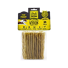 Deli Bon Gerçek Deriden Kalın Orta Boy Burgu Çubuk Köpek Ödülü (50'li)