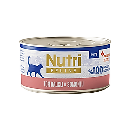 Nutri Feline Ton Balıklı ve Somonlu Tahılsız Konserve Yetişkin Kedi Maması (70 g)