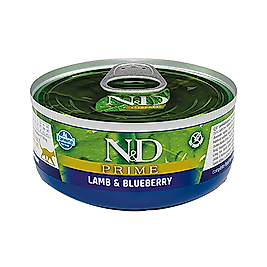 N&D Prime Kuzu Etli ve Yaban Mersinli Yetişkin Kedi Konserve Maması (70 g)