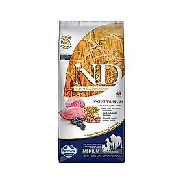 N&D Düşük Tahıllı, Kuzu Etli & Yaban Mersinli Orta ve Büyük Irk Yetişkin Köpek Maması (12 kg)