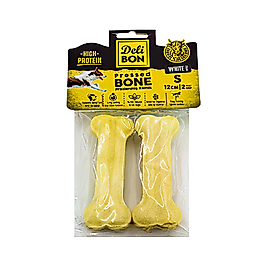 Deli Bon Deri Press Kemik Köpek Ödülü 12 cm (2'li)
