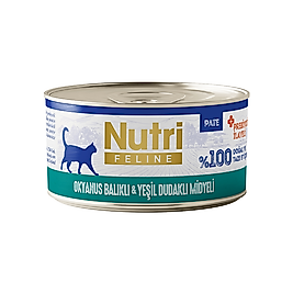 Nutri Feline Okyanus Balıklı ve Yeşil Dudaklı Midyeli Tahılsız Konserve Yetişkin Kedi Maması (70 g)