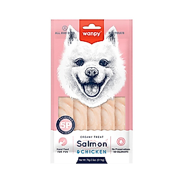 Wanpy Somon Balıklı ve Tavuk Etli Krema Köpek Ödülü (5 x 14 g)