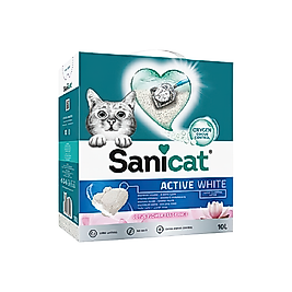 Sanicat Active White Topaklanan Lotus Çiçeği Kokulu Kedi Kumu (10 L)
