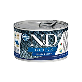 N&D Ocean Ringa Balıklı ve Karidesli Küçük Irk Yetişkin Köpek Konserve Maması (140 g)