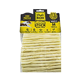 Deli Bon Gerçek Deriden Naturel Kalın Burgu Çubuk Köpek Ödülü (100'lü)