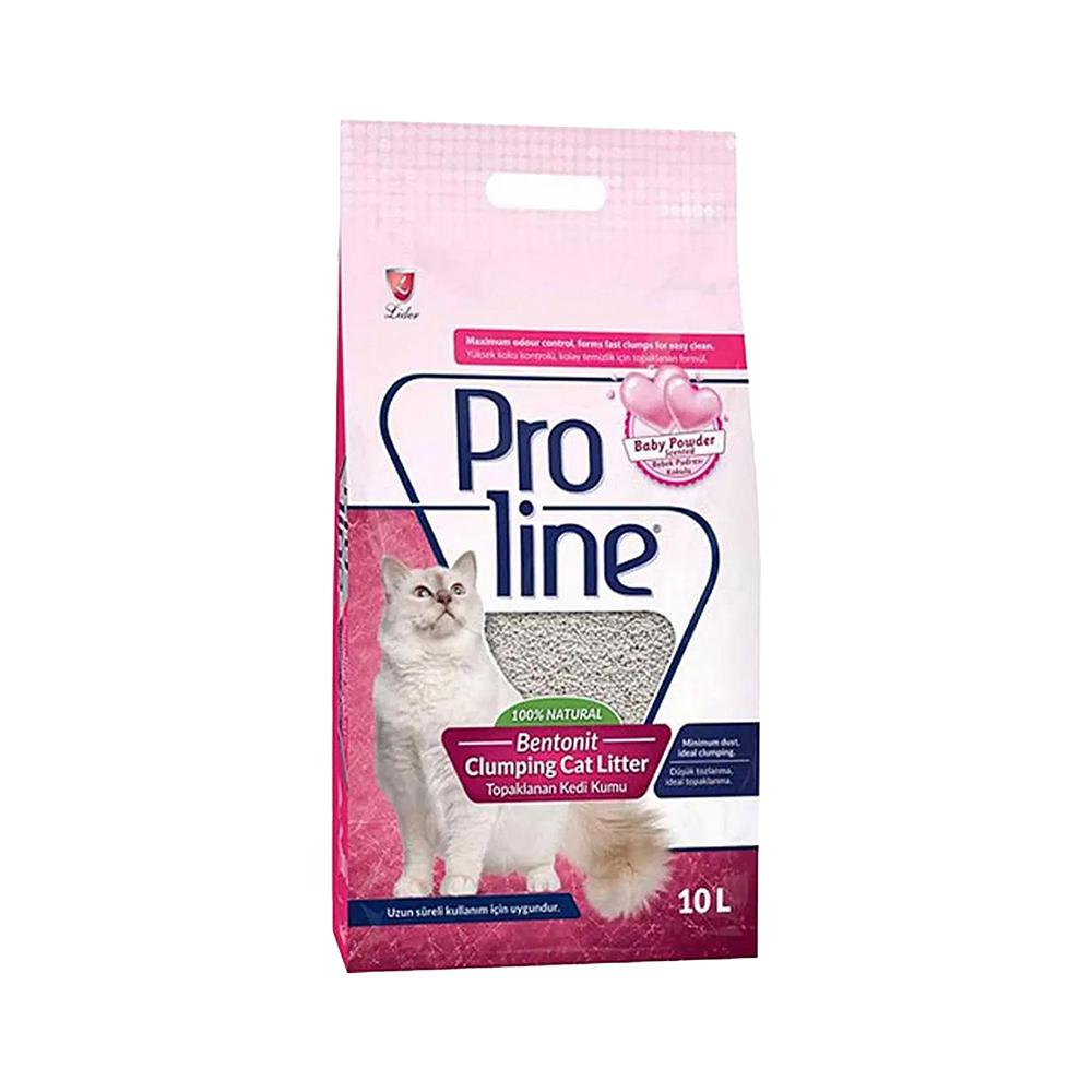 Proline Doğal Bentonit Topaklanan Kalın Taneli Bebek Pudrası Kokulu Kedi Kumu (10 L)