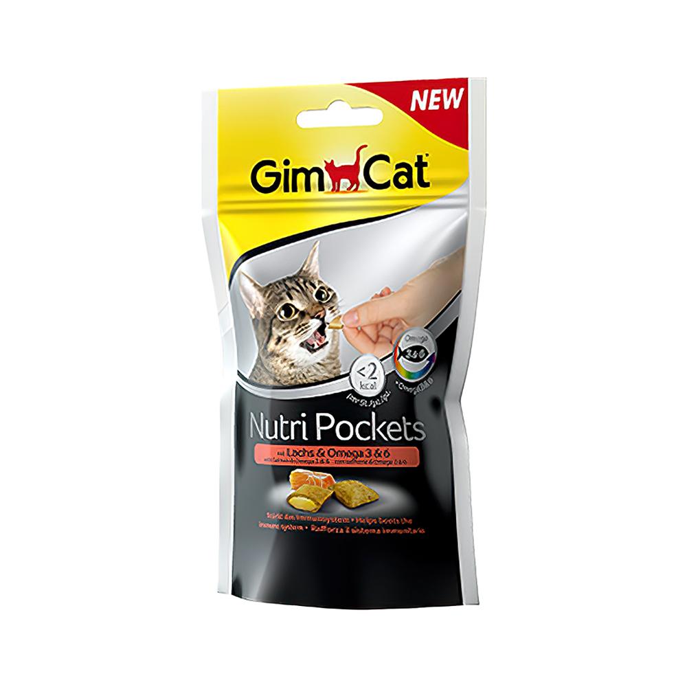 GimCat Nutri Pockets Somonlu ve Omega-3 & 6 Kedi Ödülü (60 g)