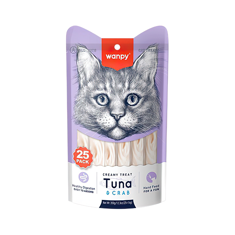 Wanpy Ton Balıklı ve Yengeçli Sıvı Kedi Ödül Maması (25 x 14 g)