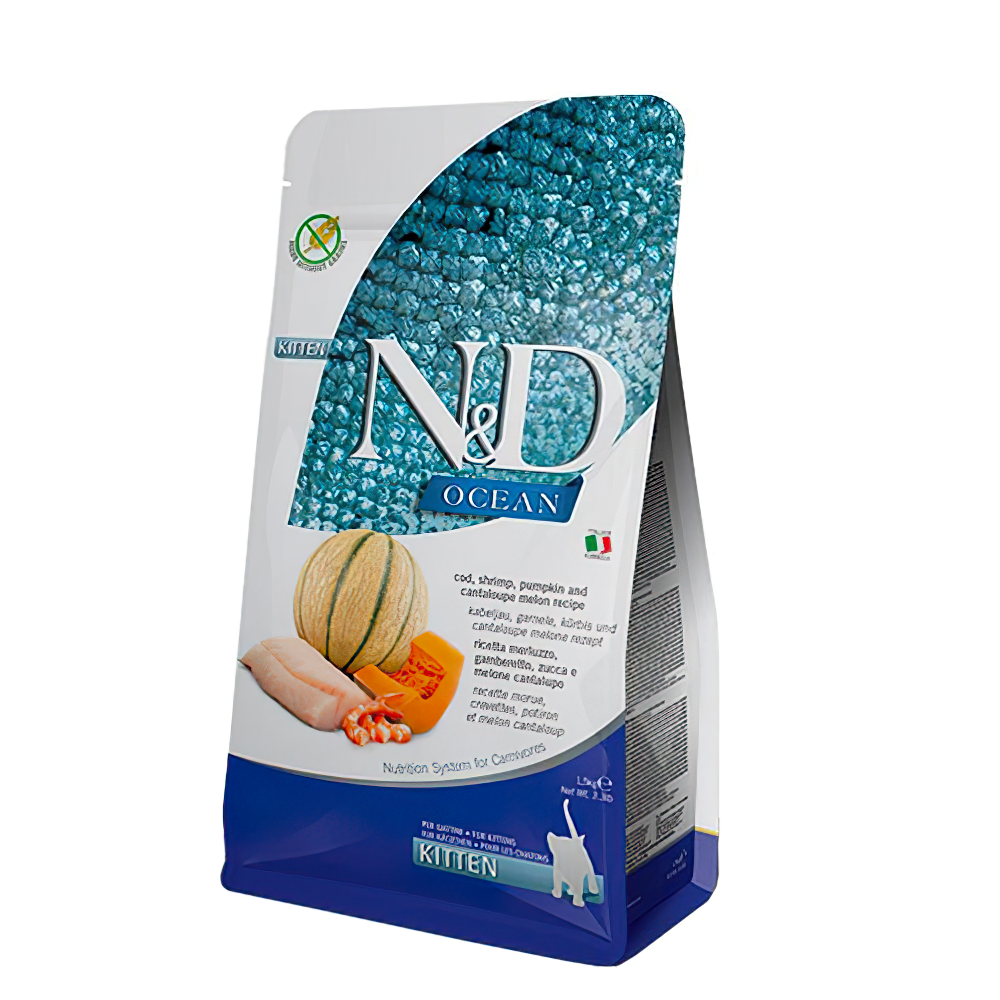 N&D Ocean Morina Balıklı, Bal Kabaklı & Karidesli Yavru Kedi Maması (1,5 kg)