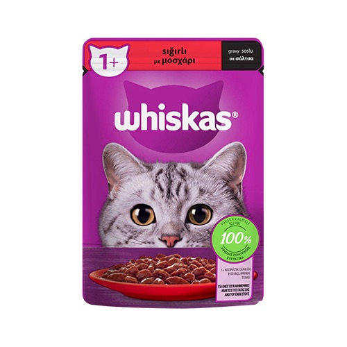 Whiskas Sığır Etli Yetişkin Kedi Konserve Maması (85 g)