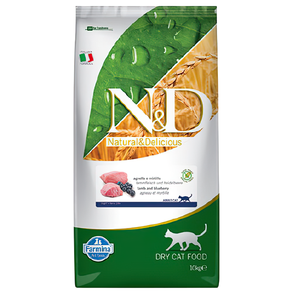N&D Ancestral Grain Kuzu Etli ve Yaban Mersinli Yetişkin Kedi Maması (10 kg)