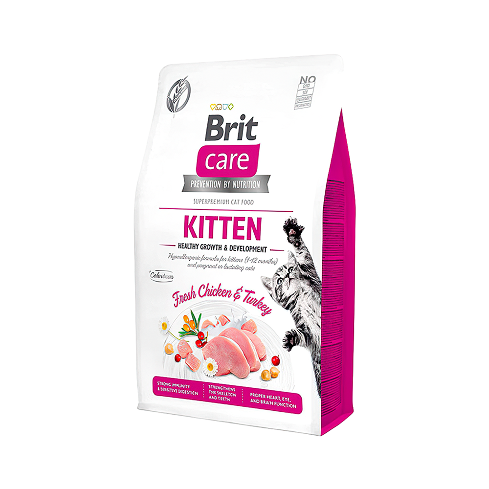 Brit Care Hipoalerjenik Tahılsız, Tavuk Etli & Hindi Etli Yavru Kedi Maması (2 kg)