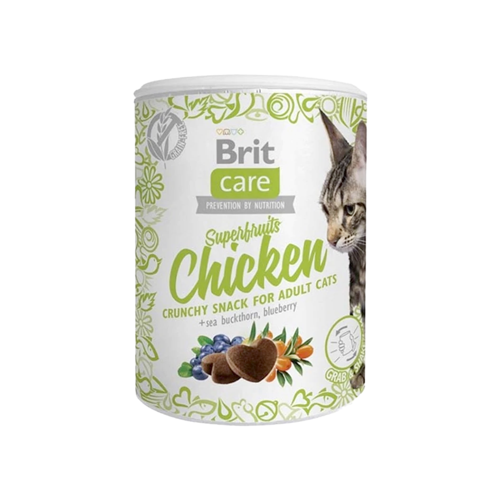Brit Care Superfruits Tavuk Etli ve Yaban Mersinli Kıtır Kısırlaştırılmış Kedi Ödül Maması (100 g)