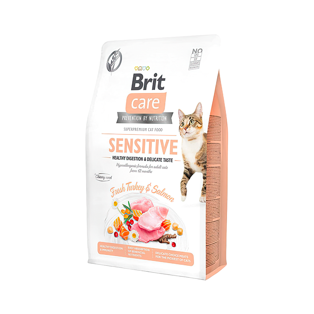 Brit Care Sensitive Hipoalerjenik Hindi Etli ve Somonlu Yetişkin Kedi Maması (2 kg)