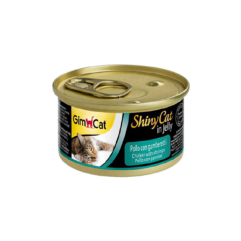 GimCat Shinycat Tavuk Etli ve Karidesli Yetişkin Kedi Konserve Maması (70 g)