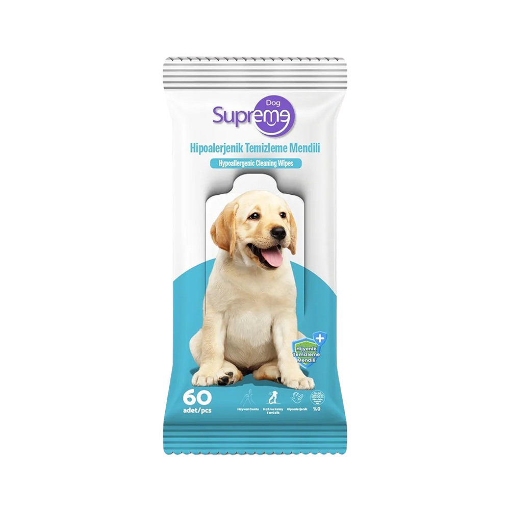 Supreme Kedi ve Köpek Temizleme Mendili (60'lı)