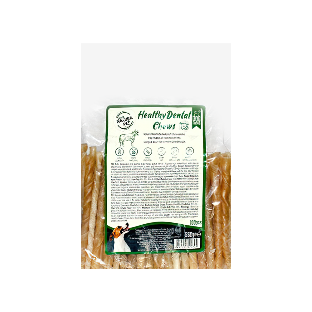 Eco Natura Pet Healty Dental Chews Natural Burgu Kemik Köpek Ödülü 13 cm (100'lü)