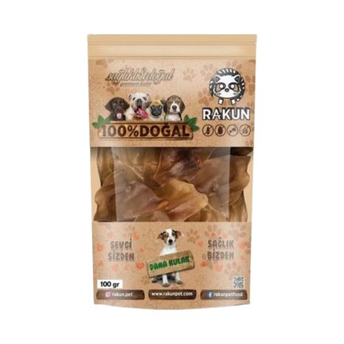 Rakun Kurutulmuş Dana Kulak Köpek Ödülü (100 g)