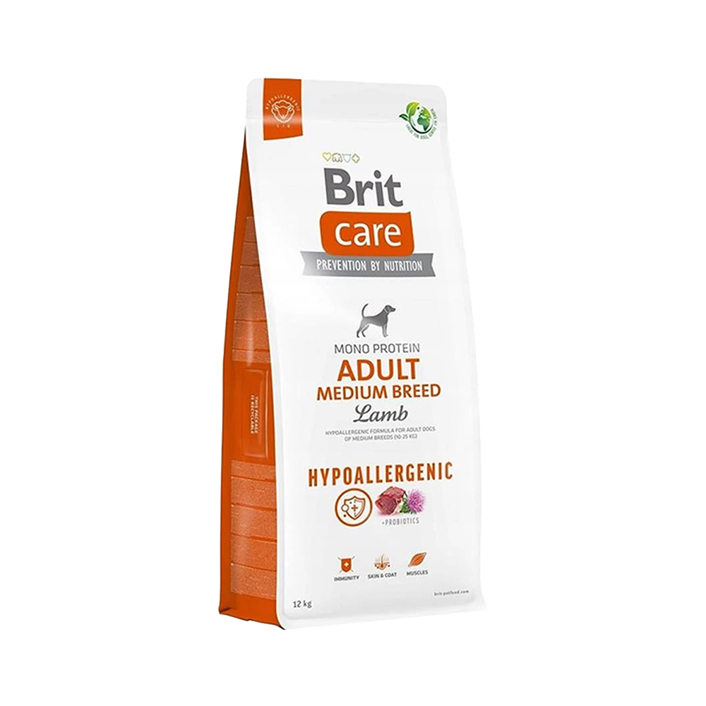 Brit Care Hypo-Allergenic Mono Protein Kuzu Etli ve Pirinçli Orta Irk Yetişkin Köpek Maması (12 kg)