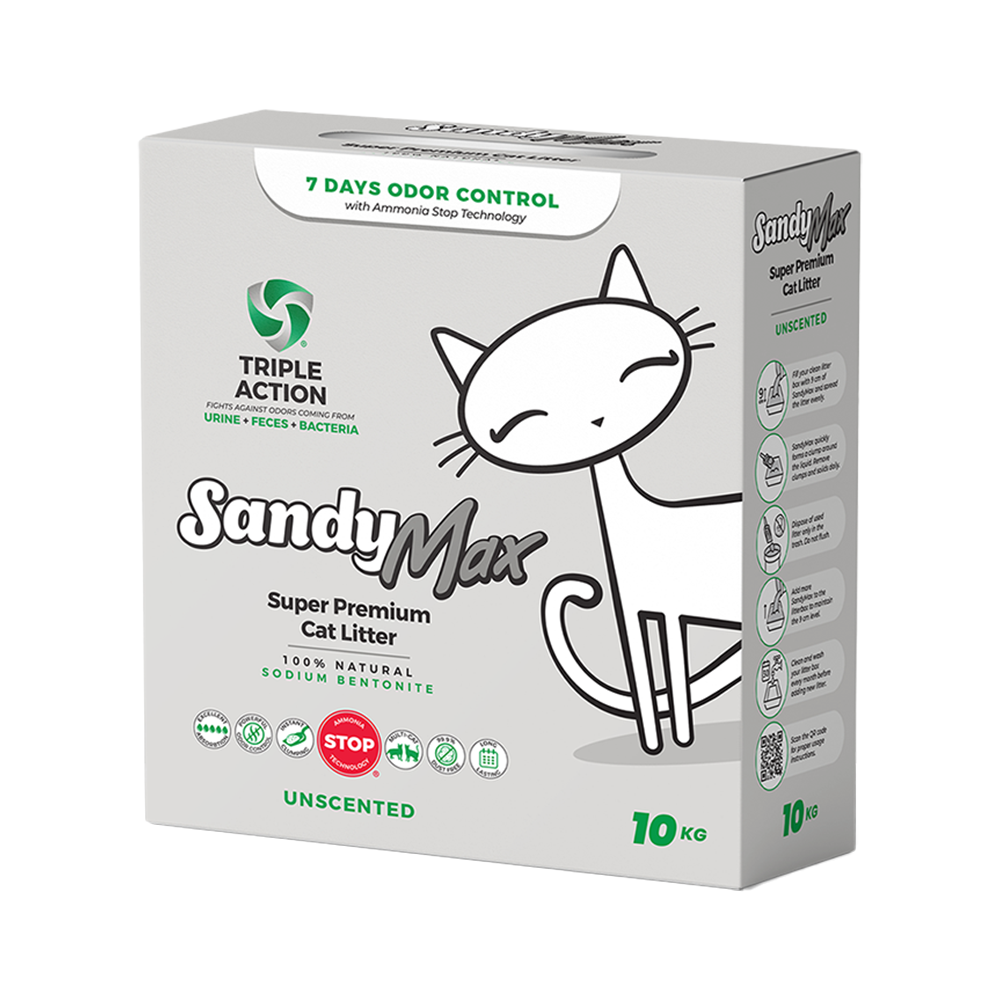 Sandy Max Aktif Karbonlu Kokusuz Kedi Kumu (10 kg)