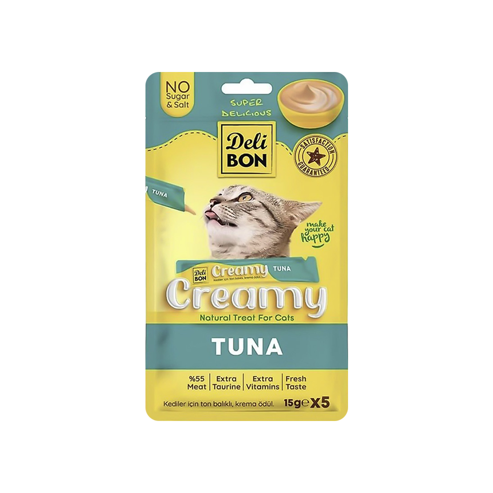 Delibon Creamy Ton Balıklı Sıvı Kedi Ödül Maması (5 x 15 g)