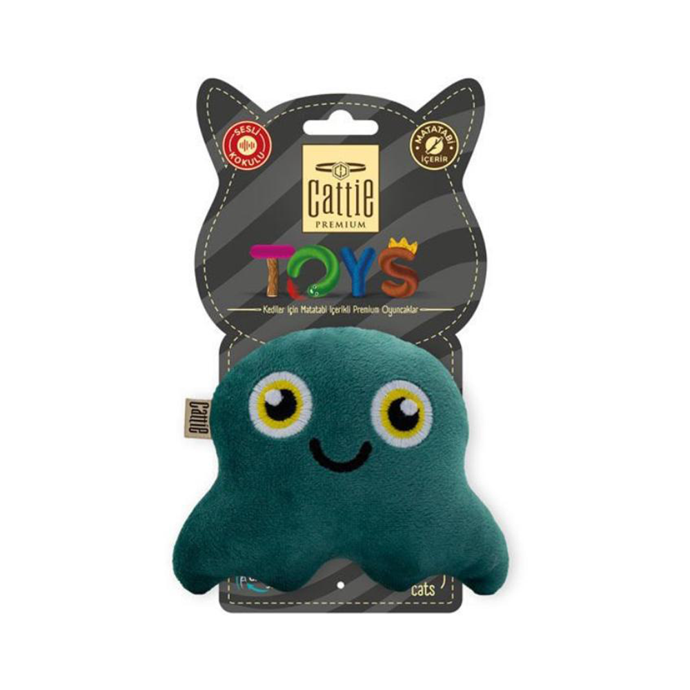 Cattie Matatabi İçerikli Kedi Oyuncağı Peluş Ahtapot (11 cm)