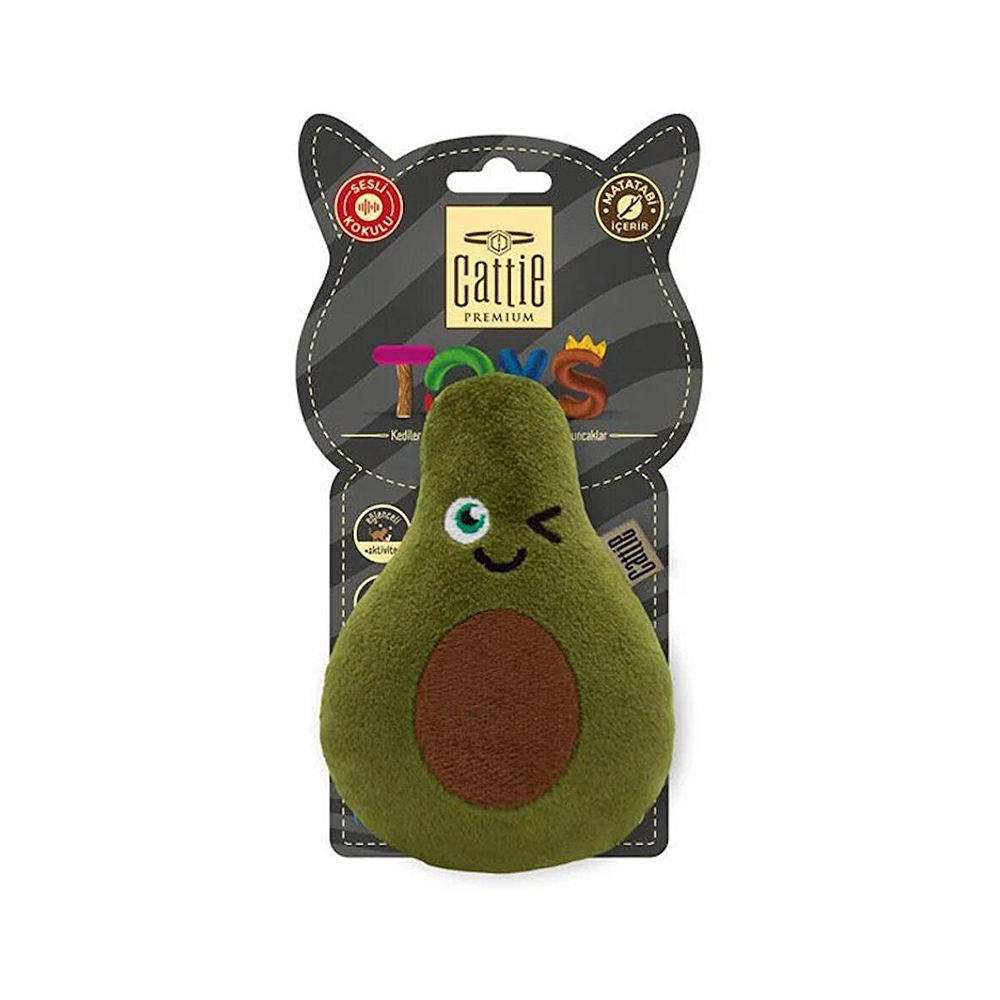 Cattie Matatabi İçerikli Kedi Oyuncağı Peluş Avokado (11 cm)