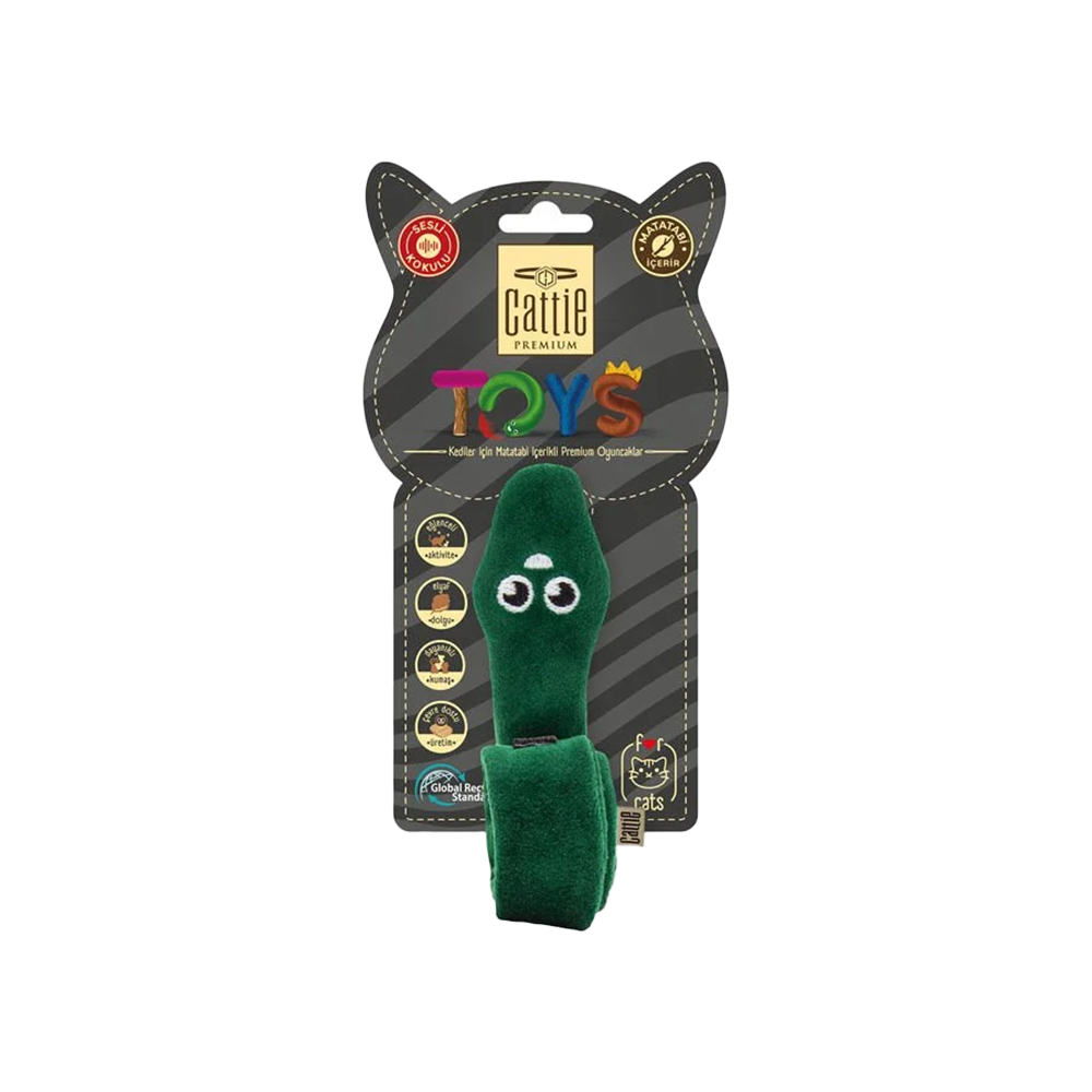 Cattie Matatabi İçerikli Kedi Oyuncağı Peluş Yılan (33 cm)