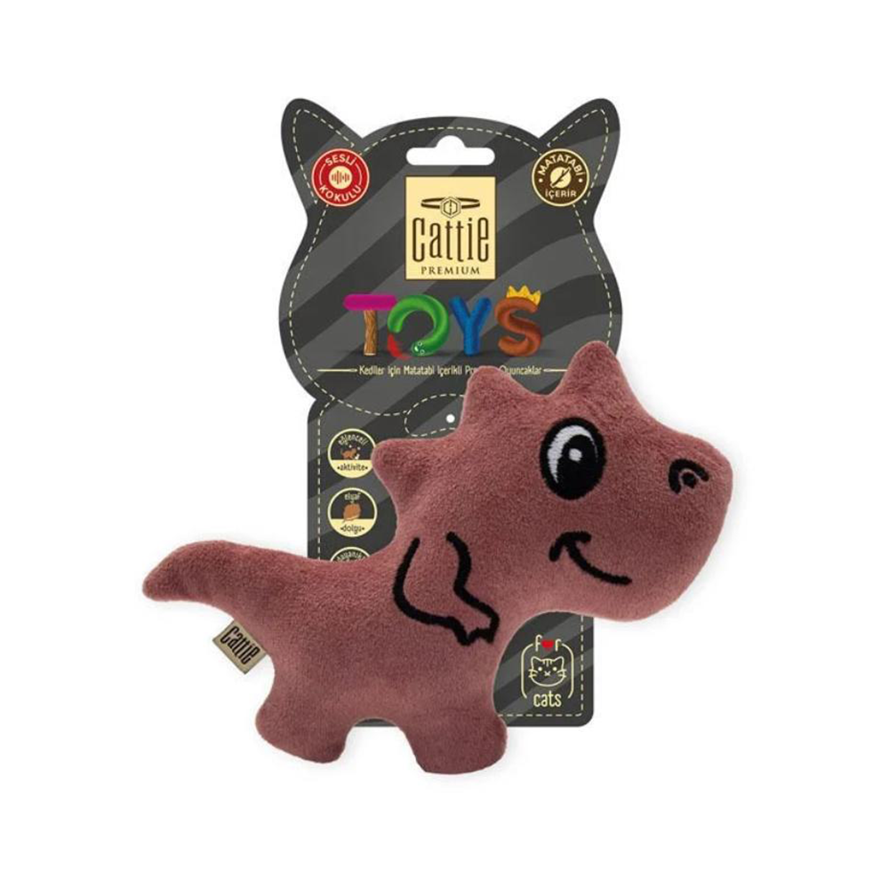 Cattie Matatabi İçerikli Kedi Oyuncağı Peluş Trex (15 cm)