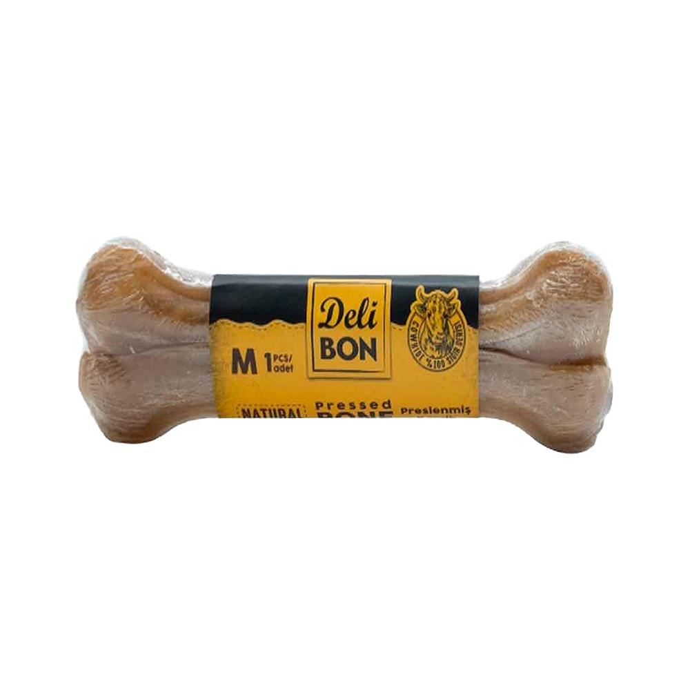Deli Bon Gerçek Deriden Natural Pres Kemik Köpek Ödülü M (15 cm)