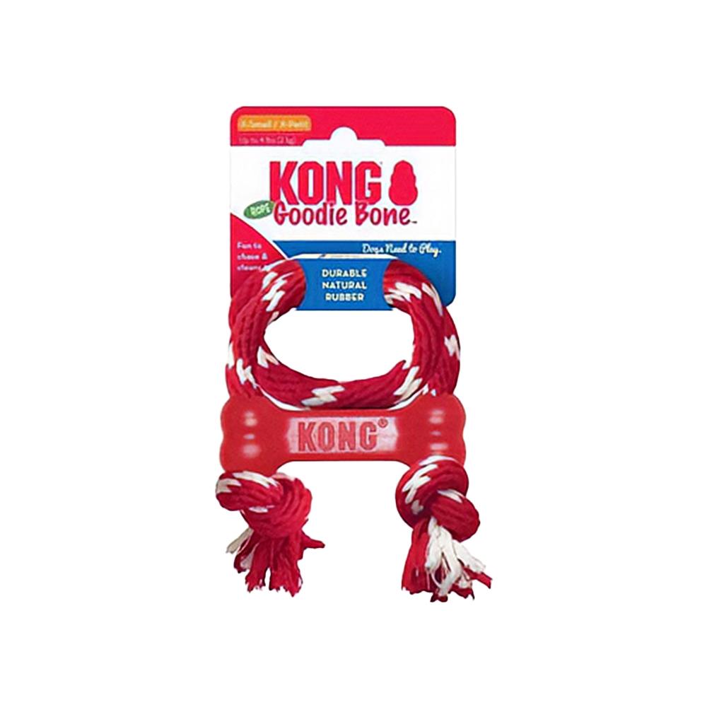 Kong Large Goodie Kemik Şeklinde İp Sallantılı Çok Amaçlı XSmall Köpek Oyuncağı