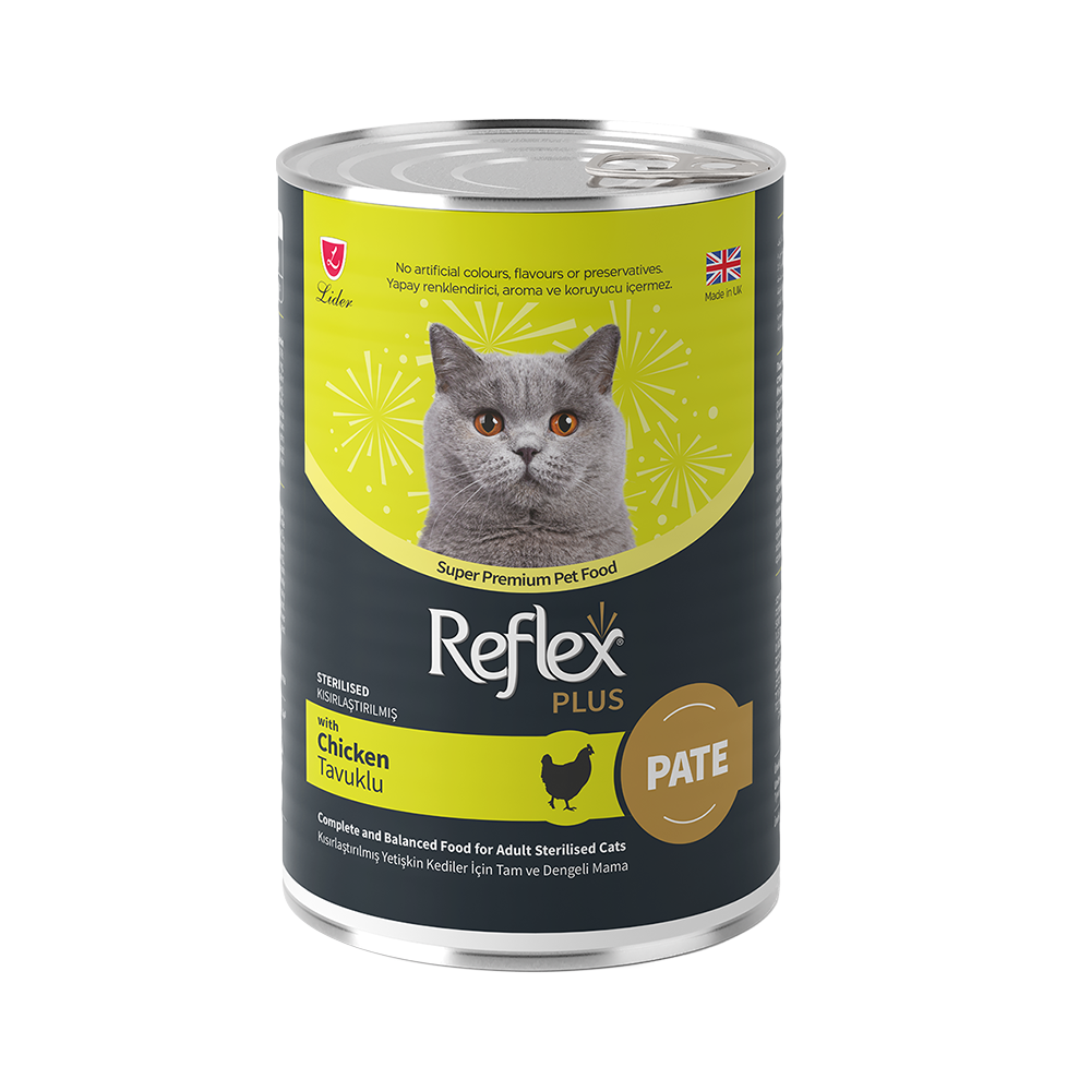 Reflex Plus Pate Tavuk Etli Kısırlaştırılmış Kedi Maması (395 g)