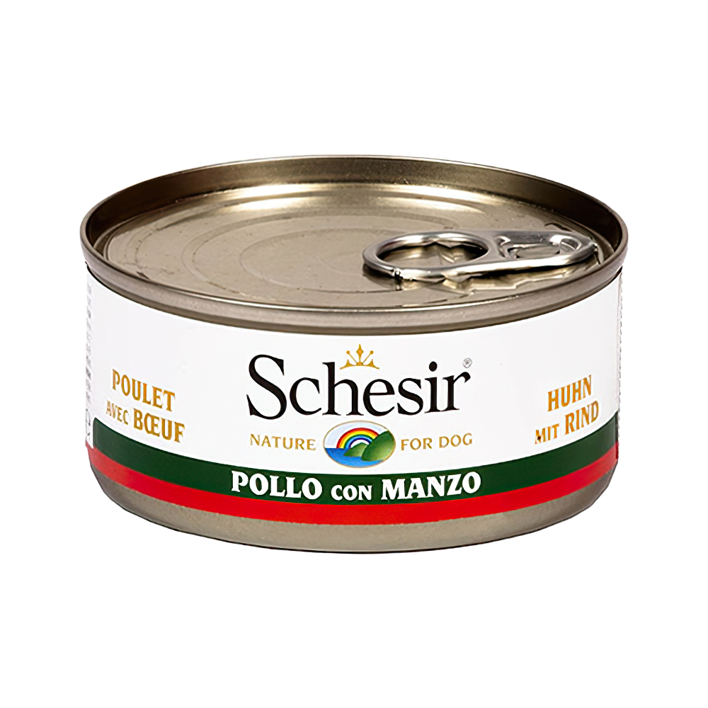 Schesir Tavuk Etli ve Sığır Etli Yetişkin Köpek Konserve Maması (150 g)