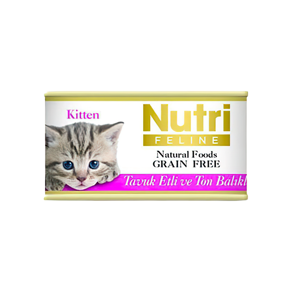 Nutri Feline Tahılsız Tavuk Etli ve Ton Balıklı Yavru Kedi Konserve Maması (85 g)