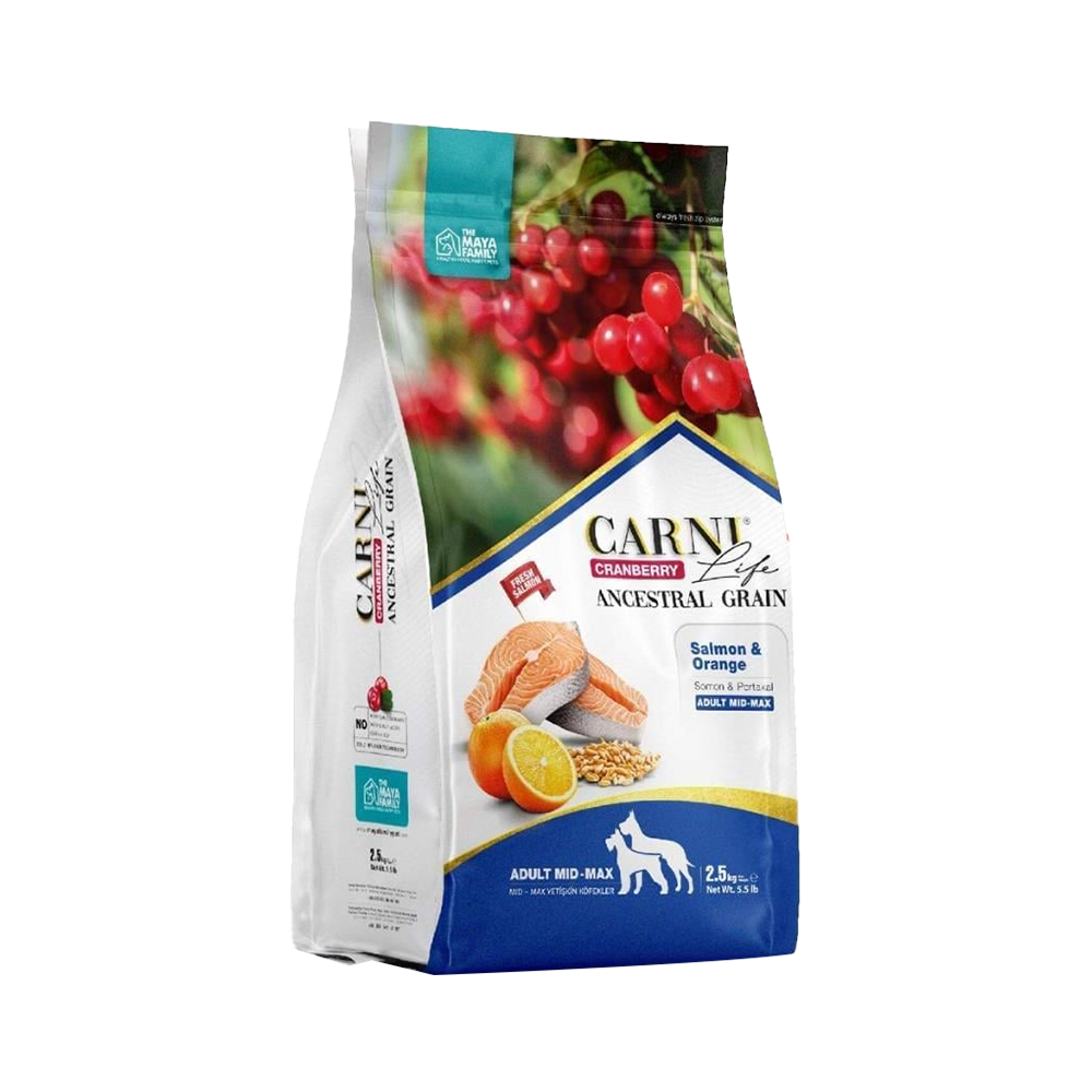 Carni Life Kızılcık Somonlu ve Portakallı Orta ve Büyük Irk Yetişkin Köpek Maması (2,5 kg)